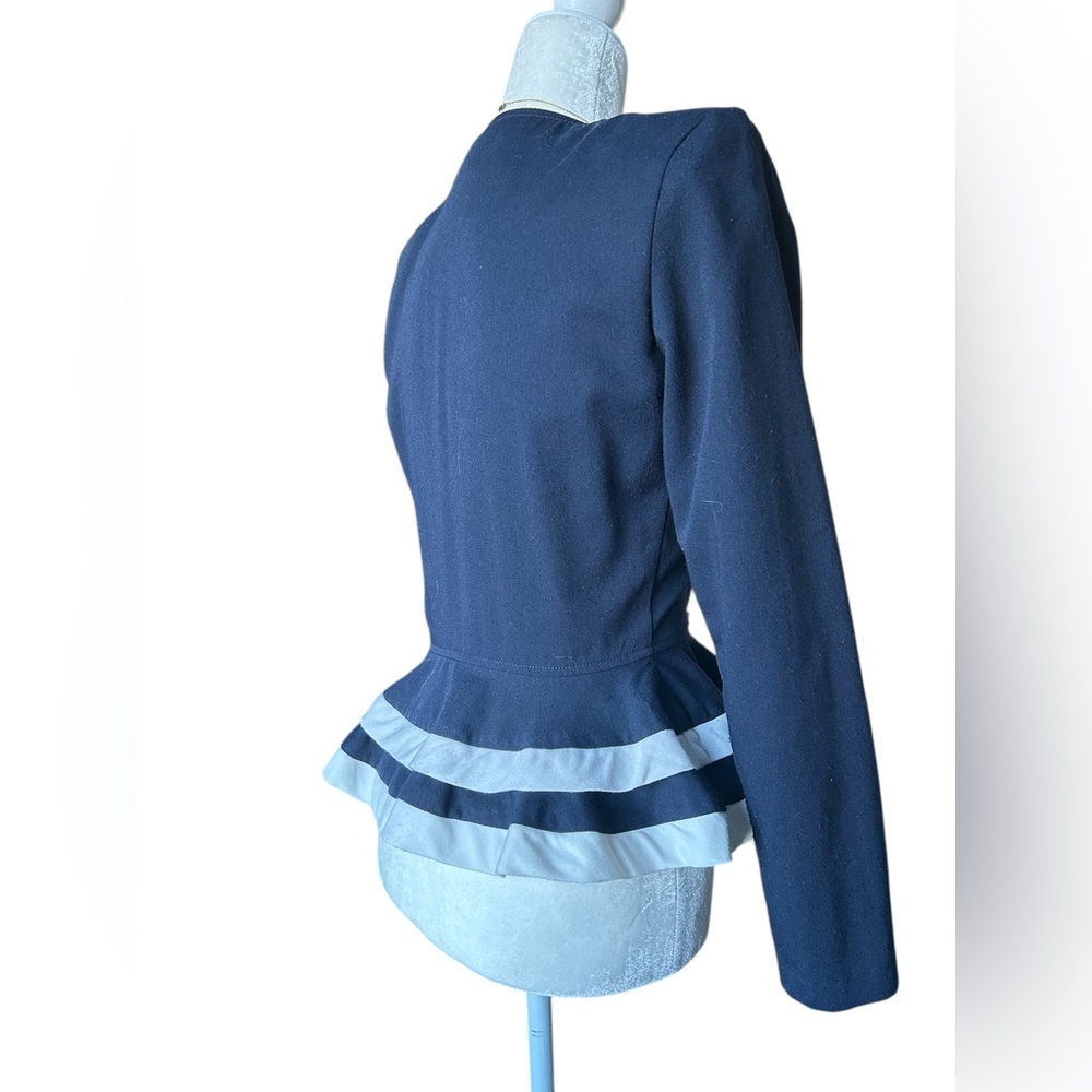 Sophisticate Navy Peplum Blazer Size XS | Structured Tailored Jacket - Picture 6 of 12